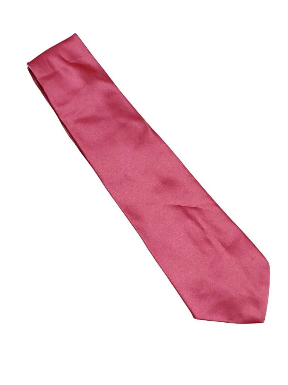 Angelo Corelli Necktie Red Solid Satin Wide Tie Designed in Italy Vintage 1980s
